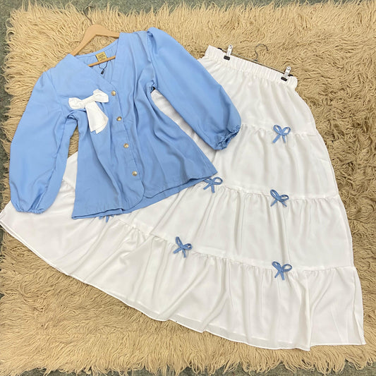 Elegant Bow Skirt,Shirt