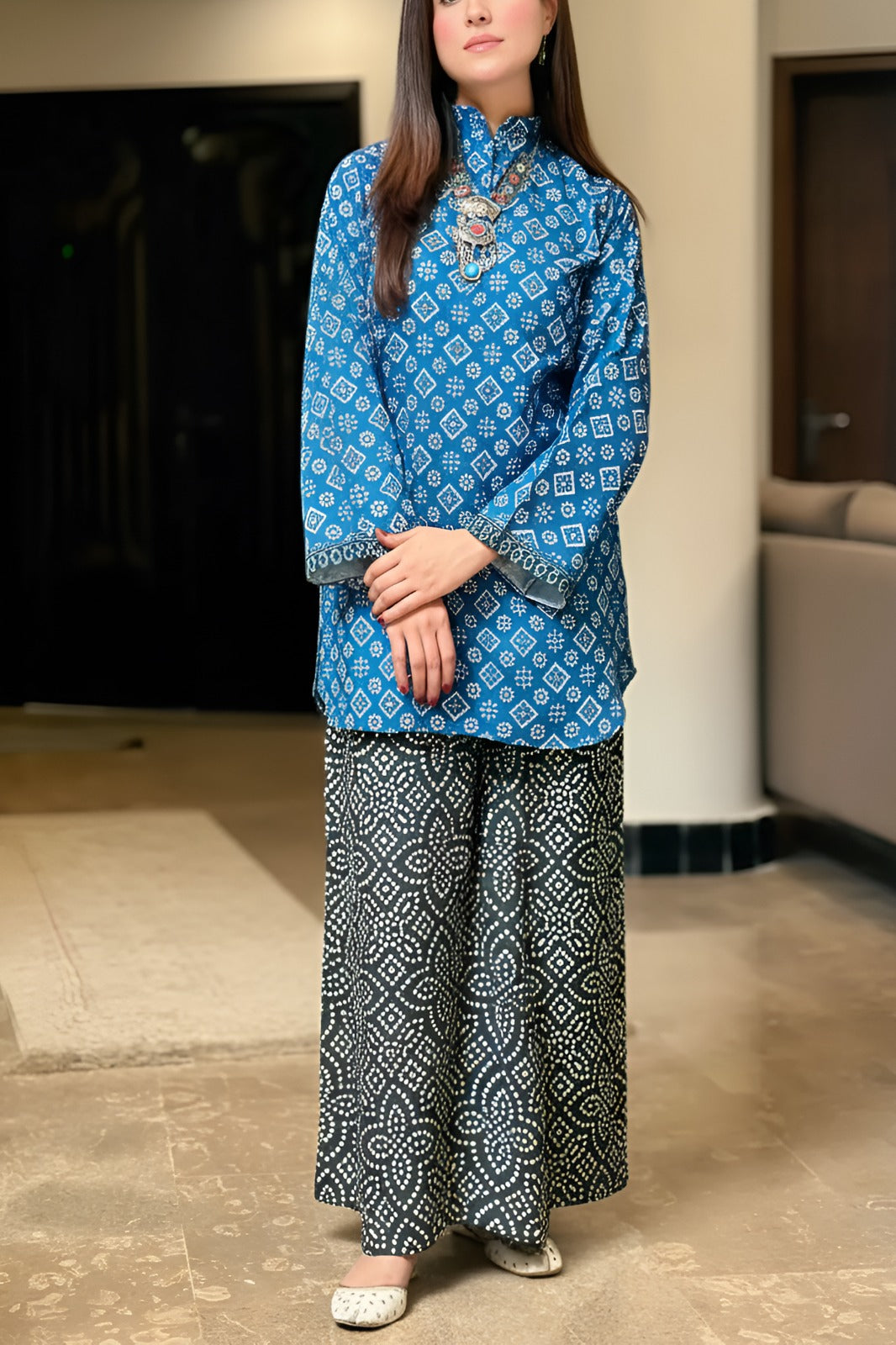 Ajrak print dress