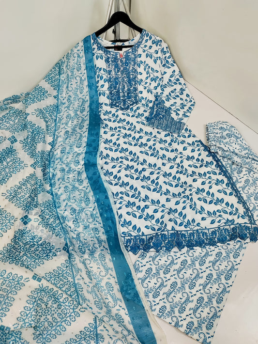 Lawn printed 3pc