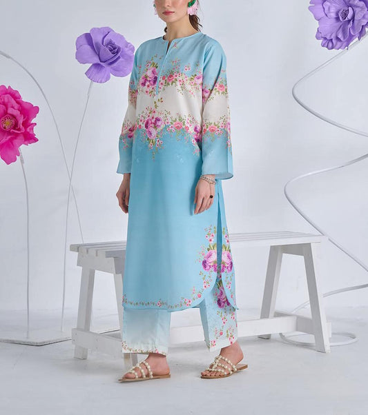 Sky blue long shirt 2pc